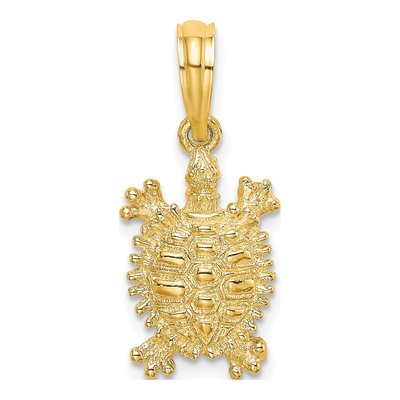 10K Yellow Gold 2-D Turtle Pendant