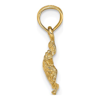 10K Yellow Gold Textured Sea Turtle Charm – view 3