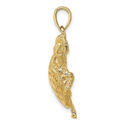 10K Yellow Gold Textured Sea Turtle Charm – view 3
