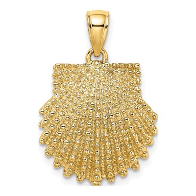 10K Yellow Gold Scallop Shell Pendant