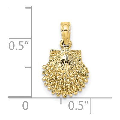 10K Yellow Gold Scallop Shell Pendant – view 4