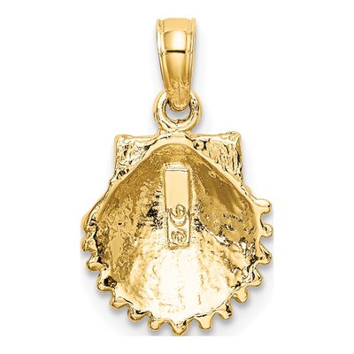 10K Yellow Gold Scallop Shell Pendant – view 5