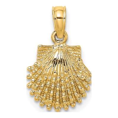 10K Yellow Gold Scallop Shell Pendant