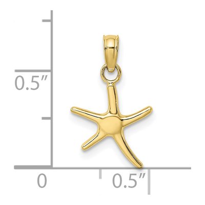 10K Yellow Gold Mini Dancing Starfish Charm – view 4