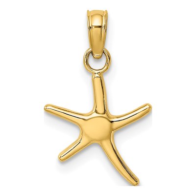 10K Yellow Gold Mini Dancing Starfish Charm