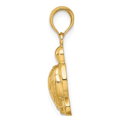 10K Yellow Gold Sea Turtle Pendant – view 3