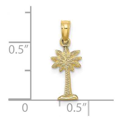 10K Yellow Gold Mini Palmetto Palm Tree Charm – view 5