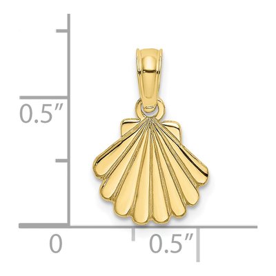 10K Yellow Gold Engraved Shell Pendant – view 4