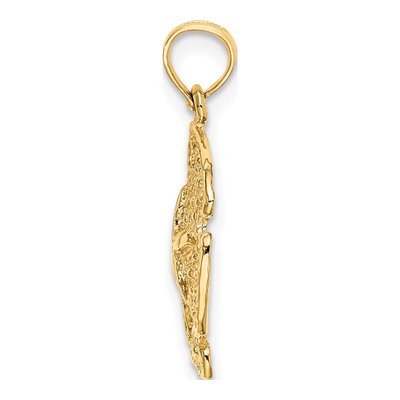 10K Yellow Gold Sand Dollar Pendant – view 3