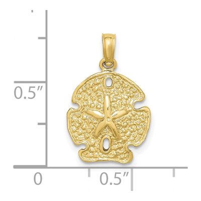 10K Yellow Gold Sand Dollar Pendant – view 4