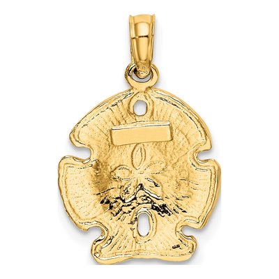 10K Yellow Gold Sand Dollar Pendant – view 5