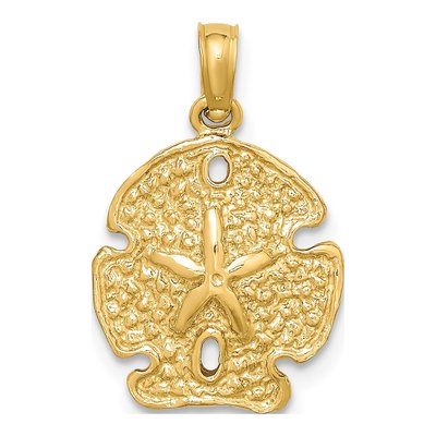 10K Yellow Gold Sand Dollar Pendant