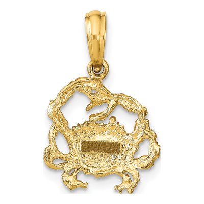 10K Yellow Gold Textured Crab Charm – view 5
