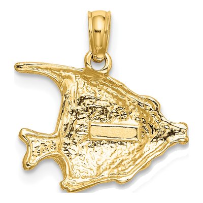 10K Yellow Gold Engraved Fish Pendant – view 5