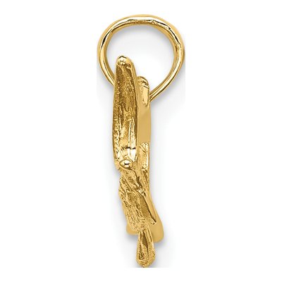 10K Yellow Gold Textured Marlin Fish Charm – view 2