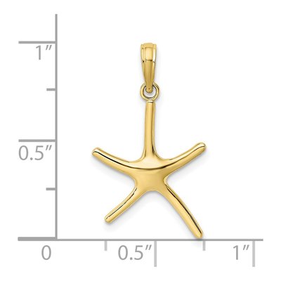 10K Yellow Gold Dancing Starfish Pendant – view 5