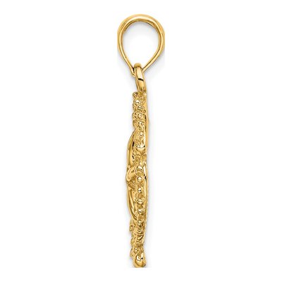 10K Yellow Gold Textured Sand Dollar Charm – view 3