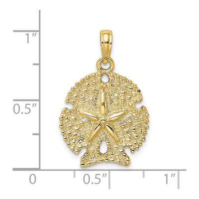 10K Yellow Gold Textured Sand Dollar Charm – view 4