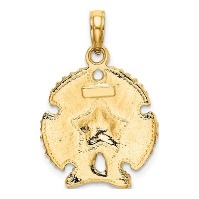 10K Yellow Gold Textured Sand Dollar Charm – view 5
