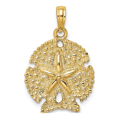 10K Yellow Gold Textured Sand Dollar Charm