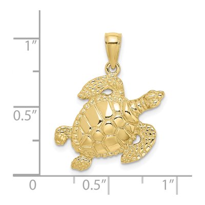 10K Yellow Gold Turtle Pendant – view 4