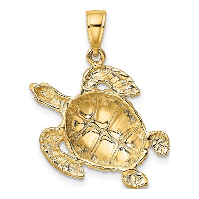 10K Yellow Gold Turtle Pendant – view 5
