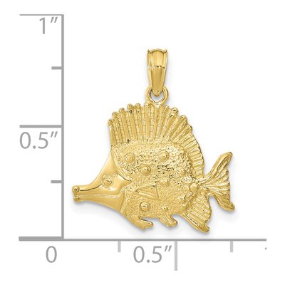 10K Yellow Gold Butterfly Fish Pendant – view 4