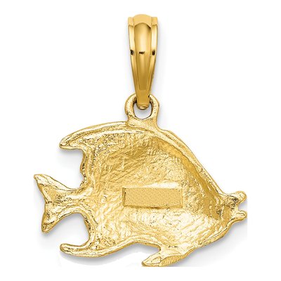 10K Yellow Gold Textured Fish Pendant – view 5