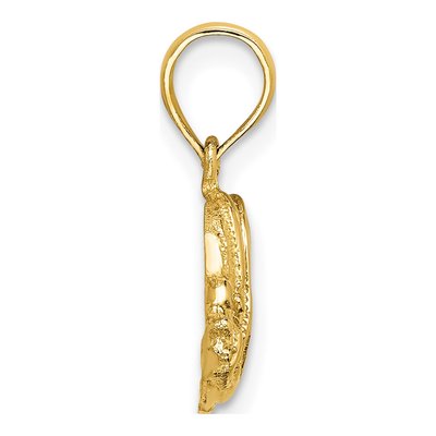10K Yellow Gold Engraved Fish Pendant – view 3