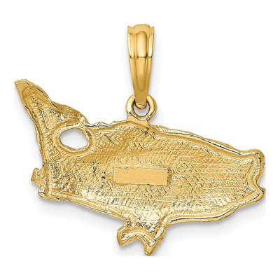 10K Yellow Gold Bass Fish Pendant – view 5