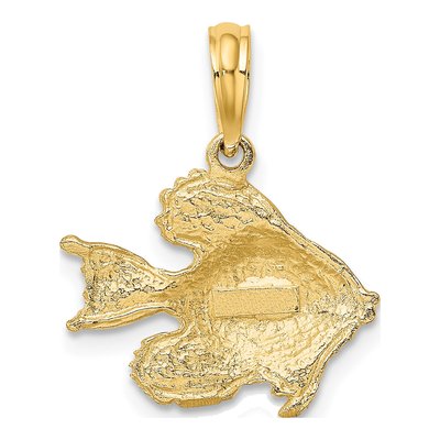10K Yellow Gold Engraved Fish Pendant – view 5