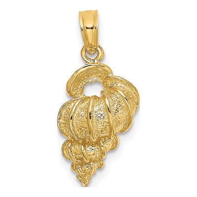 10K Yellow Gold Wentletrap Shell Pendant