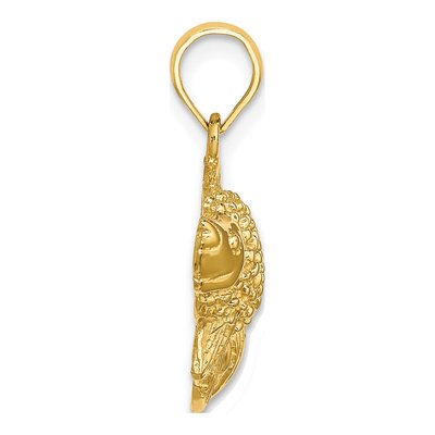 10K Yellow Gold Textured Fish Pendant – view 3
