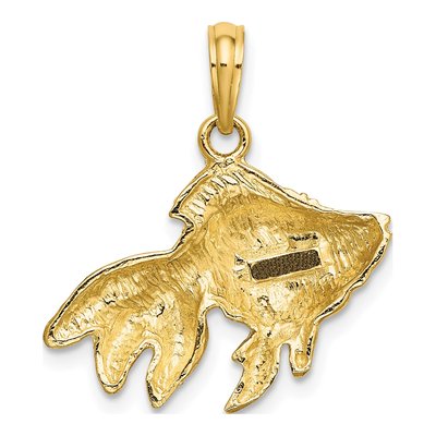10K Yellow Gold Textured Fish Pendant – view 5