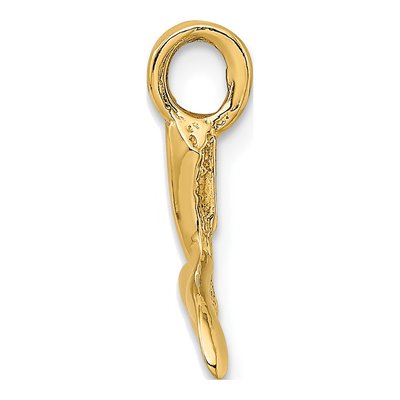 10K Yellow Gold 3D Whale Tail Pendant – view 3