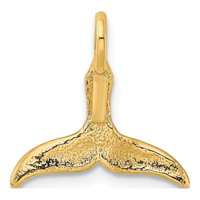 10K Yellow Gold 3D Whale Tail Pendant – view 4