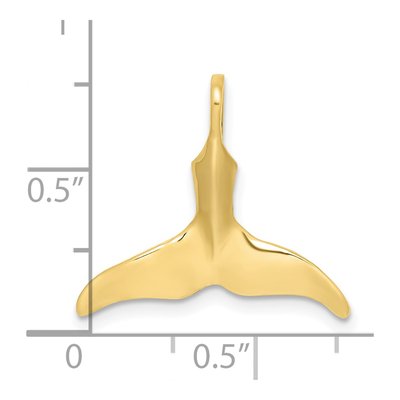 10K Yellow Gold 3D Whale Tail Pendant – view 5