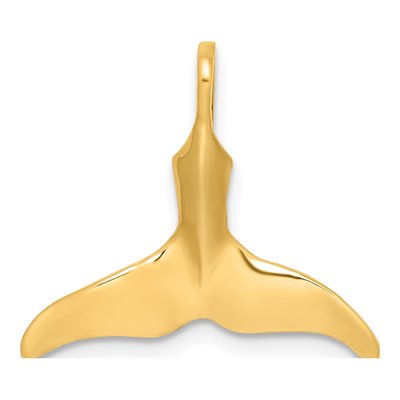 10K Yellow Gold 3D Whale Tail Pendant