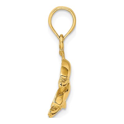 10K Yellow Gold Two Dolphins Pendant – view 3
