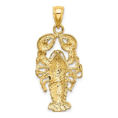 10K Yellow Gold Large 2-D Textured Maine Charm – view 5