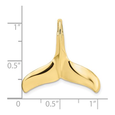 10K Yellow Gold 3D Whale Tail Pendant – view 4