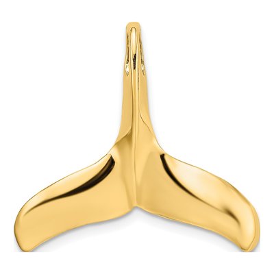 10K Yellow Gold 3D Whale Tail Pendant