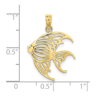 10K Yellow Gold Angelfish Pendant – view 4