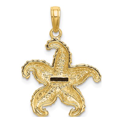 10K Yellow Gold Puffed Starfish Charm Pendant – view 5