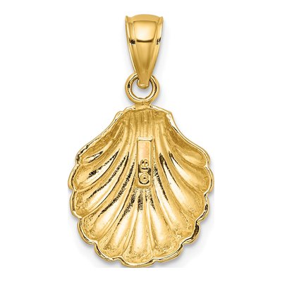 10K Yellow Gold Scallop Shell Pendant – view 5