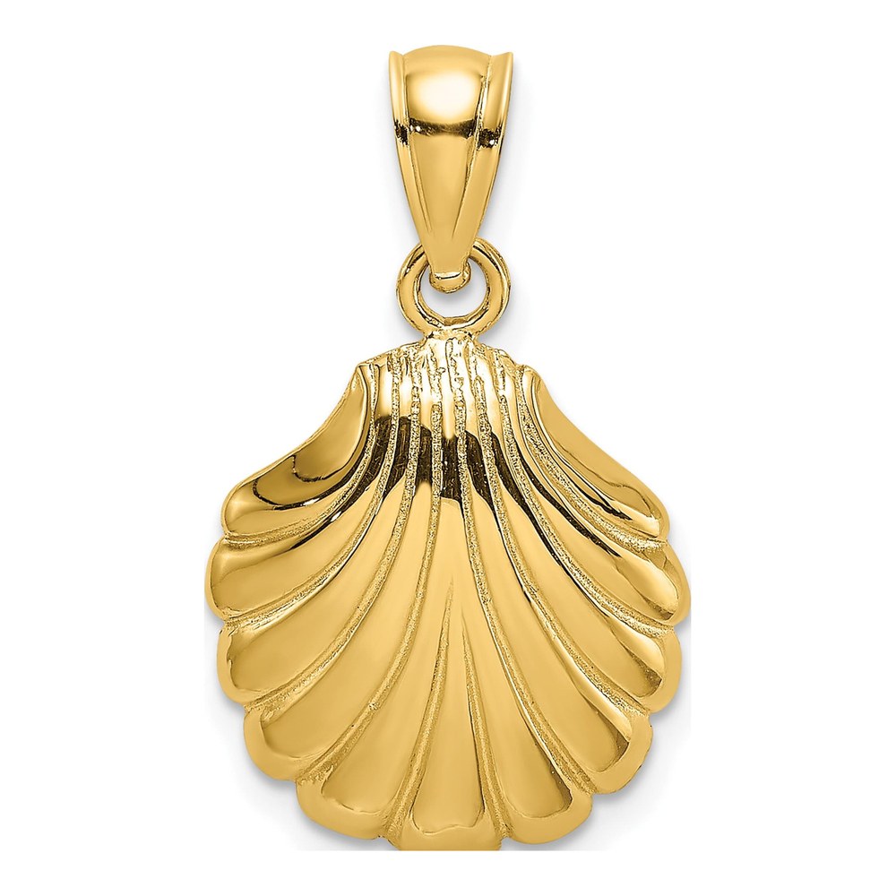 10K Yellow Gold Scallop Shell Pendant