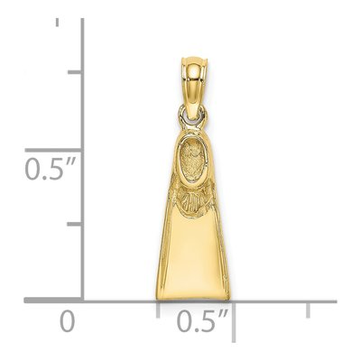 10K Yellow Gold Scuba Flipper Pendant – view 4