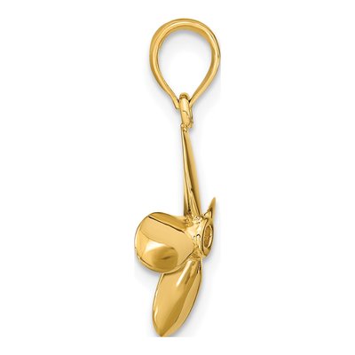 10K Yellow Gold 3D Propeller Pendant – view 3