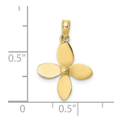 10K Yellow Gold 3D Propeller Pendant – view 4