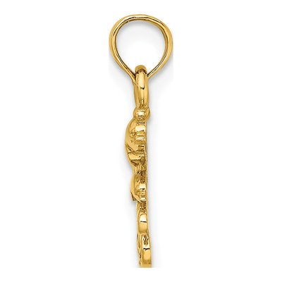 10K Yellow Gold Mini Dolphins Waves Charm – view 3